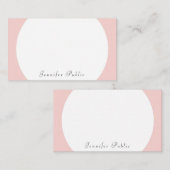 赤面ピンクホワイト書付きモダントレンディー ノートカード (正面/裏面)