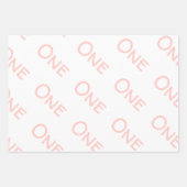 赤面ピンクホワイト1歳 ラッピングペーパーシート (正面3)