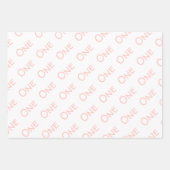 赤面ピンクホワイト1歳 ラッピングペーパーシート (正面2)