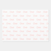 赤面ピンクホワイト1歳 ラッピングペーパーシート (正面)