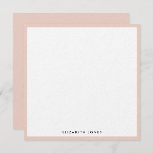 赤面ピンクホワシンプルイトモダンミニマリスト広場 ノートカード (正面/裏面)