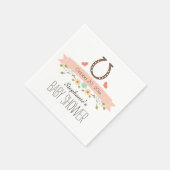 赤面ピンクホースシューウェスタンベビーガールシャワー スタンダードカクテルナプキン (角)