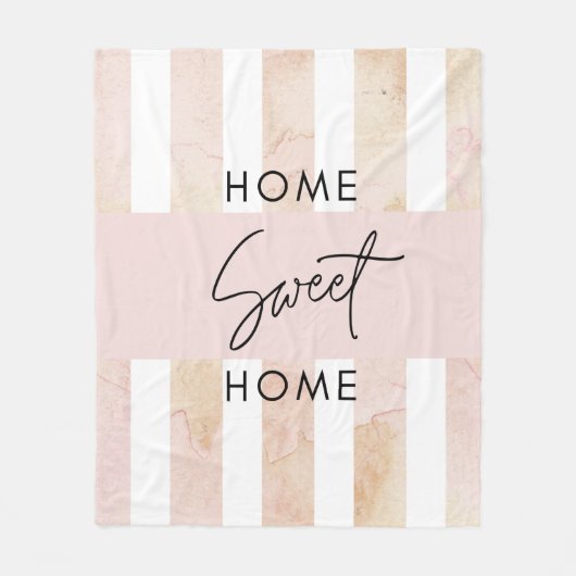 赤面ピンクホームスイートホーム フリースブランケット (正面)