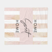赤面ピンクホームスイートホーム フリースブランケット (正面(横))
