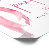 赤面ピンクボウあなたのパンティここにゲームサインをドロップ ポスター (角)