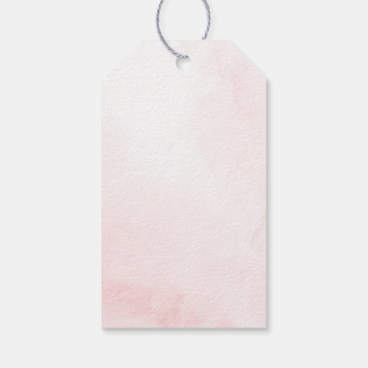 赤面ピンクボウありがとうベビーガールシャワー ギフトタグ (裏面)