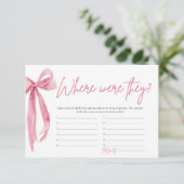 赤面ピンクボウどこ彼らはブライダルシャワーゲーム 招待状 (スタンド正面)