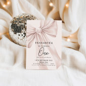 赤面ピンクボウエレガントファーバースデーパーティー 招待状