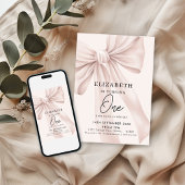 赤面ピンクボウエレガントファーバースデーパーティー 招待状