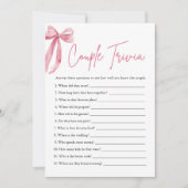 赤面ピンクボウカップルブライダルシャワーゲーム 招待状 (正面)