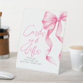 赤面ピンクボウカードとギフトブライダルシャワー 台座サイン (インサイチュ)