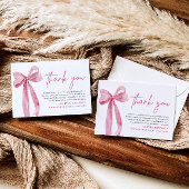 赤面ピンクボウコケット卒業サンキューカード 招待状