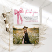 赤面ピンクボウコケット卒業サンキューカード 招待状