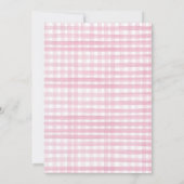 赤面ピンクボウコケット女名門私立校風のの子ベビーシャワー 招待状 (裏面)