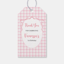 赤面ピンクボウコケット1st誕生日ありがとう