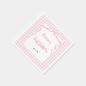 赤面ピンクボウコケット1st誕生日 スタンダードカクテルナプキン (角)