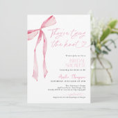 赤面ピンクボウザータイイングザノットブライダルシャワー 招待状 (スタンド正面)