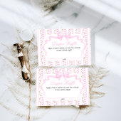 赤面ピンクボウフローラエレガントベビシャワーオムツ エンクロージャーカード