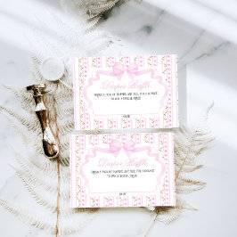 赤面ピンクボウフローラエレガントベビシャワーオムツ エンクロージャーカード