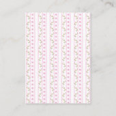 赤面ピンクボウフローラエレガントベビーシャワーブック エンクロージャーカード (裏面)