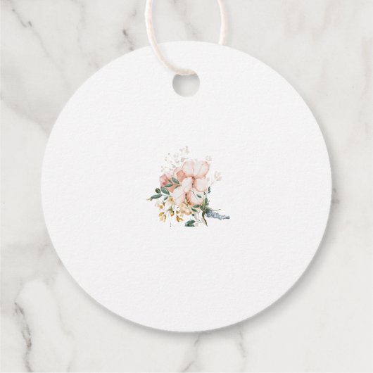 赤面ピンクボウフローラベビーシャワーありがとう フェイバータグ (裏面)