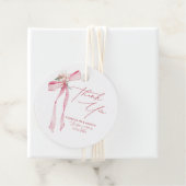 赤面ピンクボウフローラベビーシャワーありがとう フェイバータグ (インサイチュ)