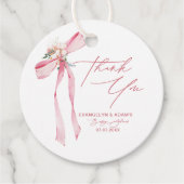 赤面ピンクボウフローラベビーシャワーありがとう フェイバータグ (正面)