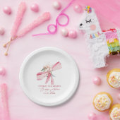 赤面ピンクボウフローラベビーシャワー ペーパープレート (パーティー)