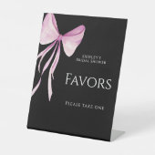 赤面ピンクボウブライダルシャワーの好意 台座サイン (正面)