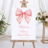 赤面ピンクボウブライダルシャワーウェルカムサイン ポスター