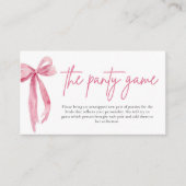 赤面ピンクボウブライダルシャワーザパンティゲーム エンクロージャーカード (正面)