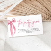 赤面ピンクボウブライダルシャワーザパンティゲーム エンクロージャーカード