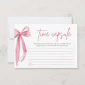 赤面ピンクボウブライダルシャワータイムカプセルカード 招待状 (正面)