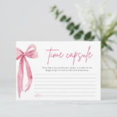 赤面ピンクボウブライダルシャワータイムカプセルカード 招待状 (スタンド正面)