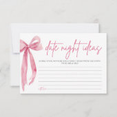 赤面ピンクボウブライダルシャワーデイトナイトアイディアゲーム 招待状 (正面)