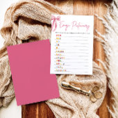 赤面ピンクボウブライダルシャワー絵文字ゲーム 招待状