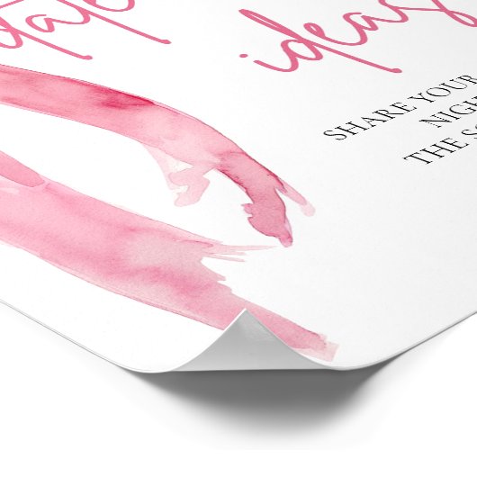 赤面ピンクボウブライダル日付ナイトアイディア標識 ポスター (角)