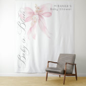 赤面ピンクボウベビーイン開花フローラベビーシャワー タペストリー (インサイチュ)