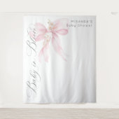 赤面ピンクボウベビーイン開花フローラベビーシャワー タペストリー (正面)