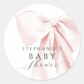赤面ピンクボウベビーシャワー ラウンドシール (正面)