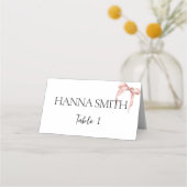 赤面ピンクボウミニマルコケット折り座席表 プレイスカード (正面)