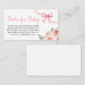 赤面ピンクボウ小さな女の子ブックスベビー エンクロージャーカード (正面/裏面)
