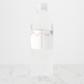 赤面ピンクボウ小さな女の子ベビーシャワー ペットボトルラベル (裏面)