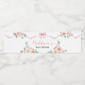 赤面ピンクボウ小さな女の子ベビーシャワー ペットボトルラベル (シングルラベル)