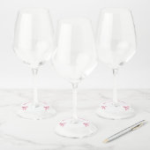 赤面ピンクボウ彼女は結び目バチェロレッテ ワイングラスタグ (セット)