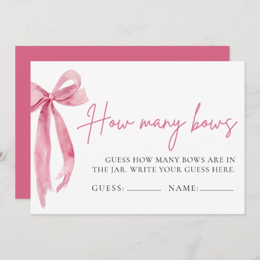 赤面ピンクボウ推測いくつの弓ゲーム 招待状 (正面/裏面)