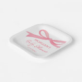 赤面ピンクボウ水カラーベビーシャワー ペーパープレート (傾斜あり)