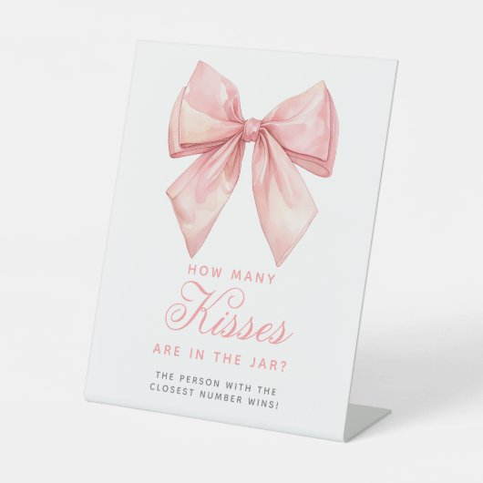 赤面ピンクボウ瓶の中にキスの数 台座サイン (正面)