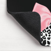 赤面ピンクボウ白黒ヒョウ柄 マウスパッド (コーナー)