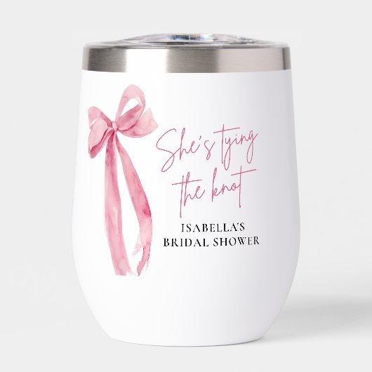 赤面ピンクボウ結び目ブライダルシャワー (正面)